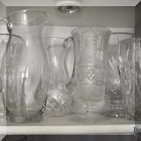 G10. Glass pitchers and vases. 